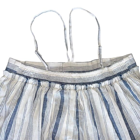 J Crew NWT Chambray Cover-up Dress S Small Midi Tiered Linen Blue White New Boho - Picture 6 of 11